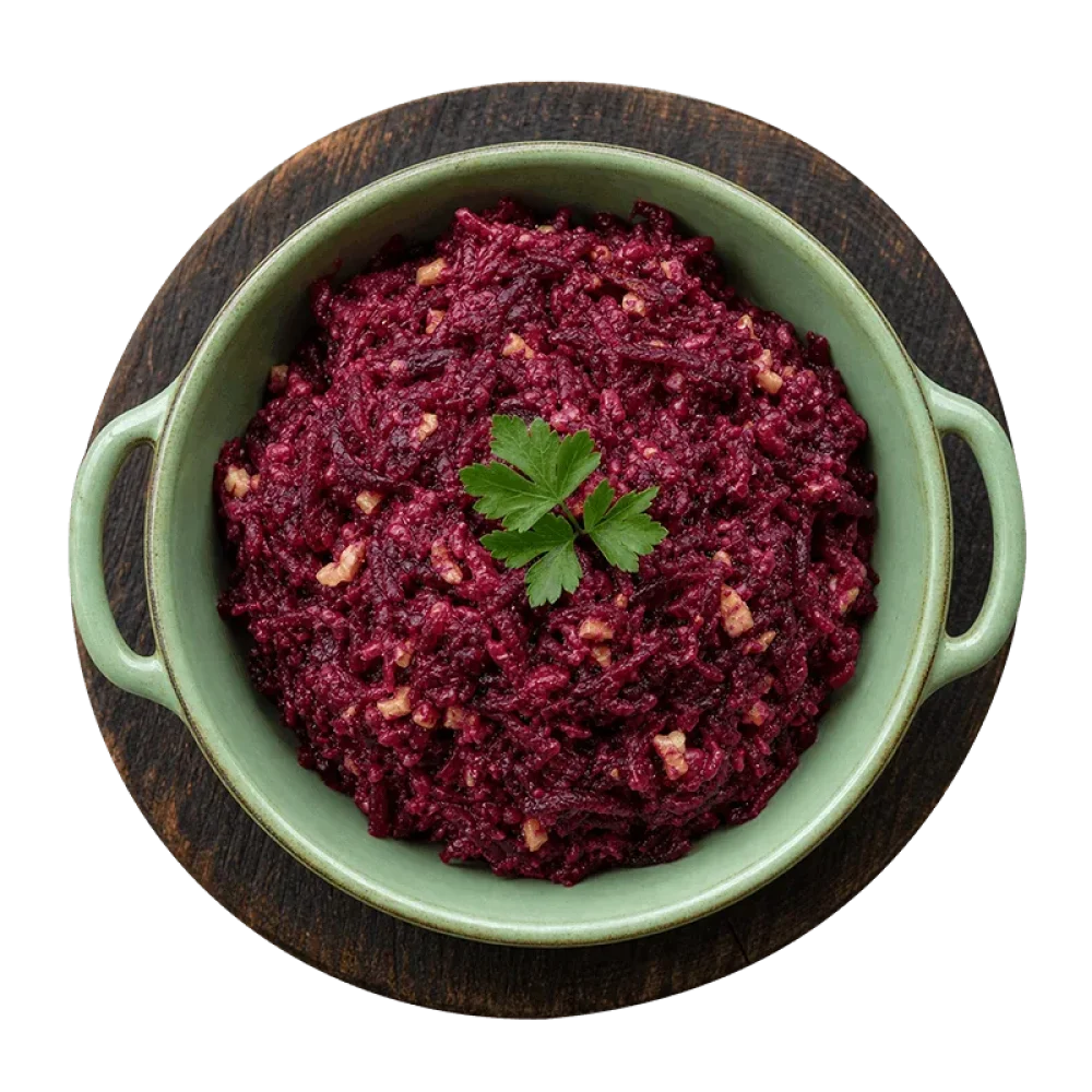 Салат из свеклы с чесноком и орехами